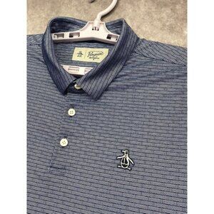 Penguin Golf Polo Shirt Mens XL Blue Maze Pattern Performance Outdoors Sports